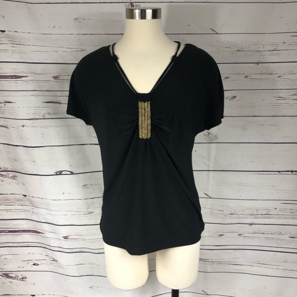 Kenneth Cole Black Beaded Top‎